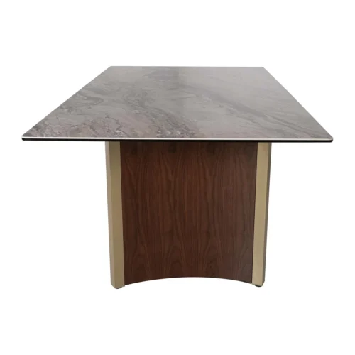 Table à manger pierre grise Celaya piétement doré Ethan Chloé 240 cm — vue 3