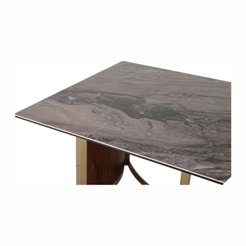 Table à manger pierre grise Celaya piétement doré Ethan Chloé 240 cm — vue 4