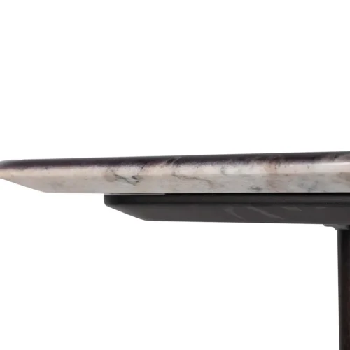 Table à manger pierre noire veinée Burnaby piétement chêne Ethan Chloé 180 cm — vue 7