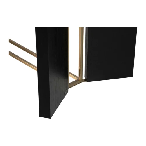 Table à manger plateau noir mat Calcis piétement doré Ethan Chloé 180 cm — vue 10