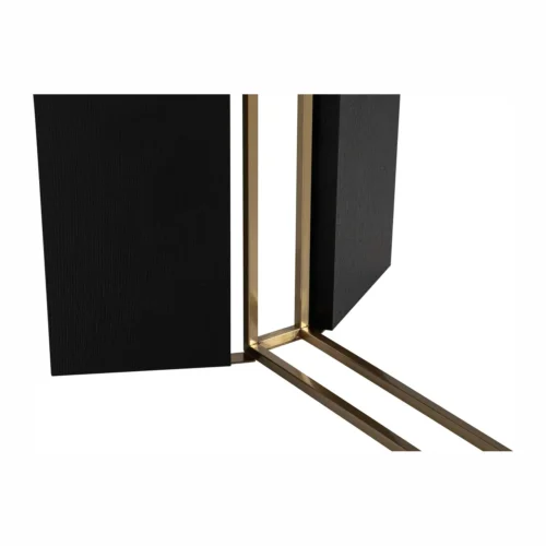 Table à manger plateau noir mat Calcis piétement doré Ethan Chloé 180 cm — vue 11