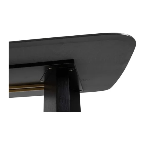 Table à manger plateau noir mat Calcis piétement doré Ethan Chloé 180 cm — vue 15