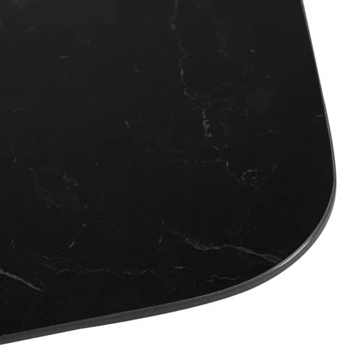 Table à manger plateau noir mat Calcis piétement doré Ethan Chloé 180 cm — vue 6
