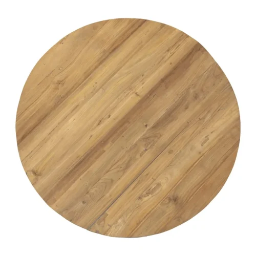 Table à manger ronde bois clair pied central étoilé noir Ethan Chloé 130 cm — vue 13