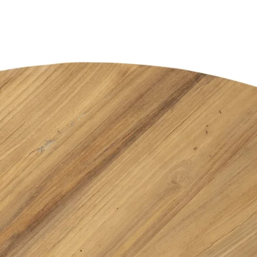 Table à manger ronde bois clair pied central étoilé noir Ethan Chloé 130 cm — vue 14