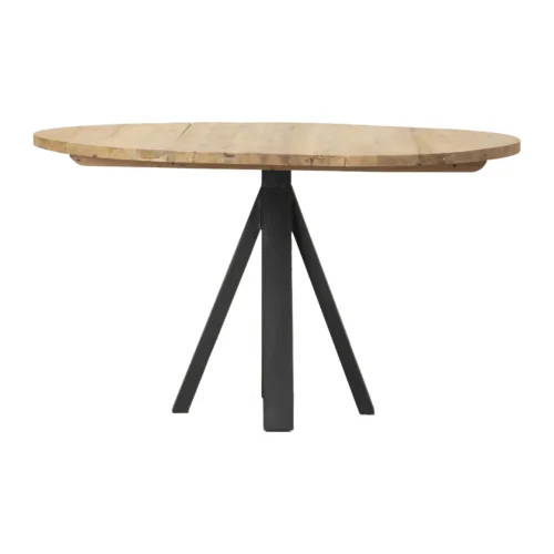 Table à manger ronde bois clair pied central étoilé noir Ethan Chloé 130 cm — vue 3