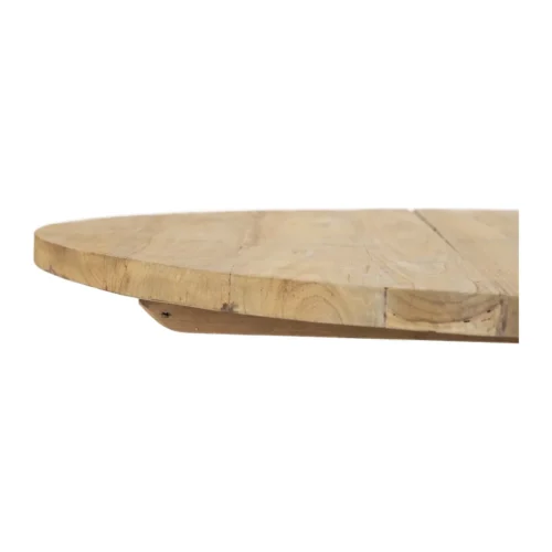 Table à manger ronde bois clair pied central étoilé noir Ethan Chloé 130 cm — vue 4
