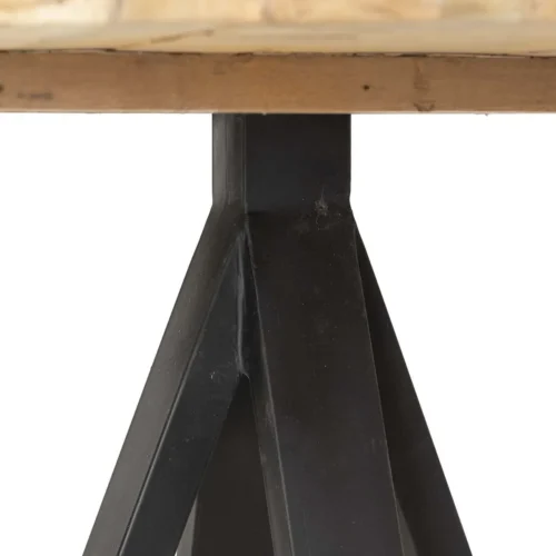 Table à manger ronde bois clair pied central étoilé noir Ethan Chloé 130 cm — vue 5