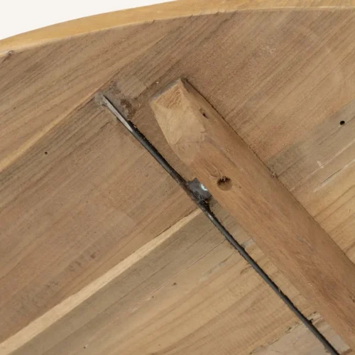 Table à manger ronde bois clair pied central étoilé noir Ethan Chloé 130 cm — vue 9