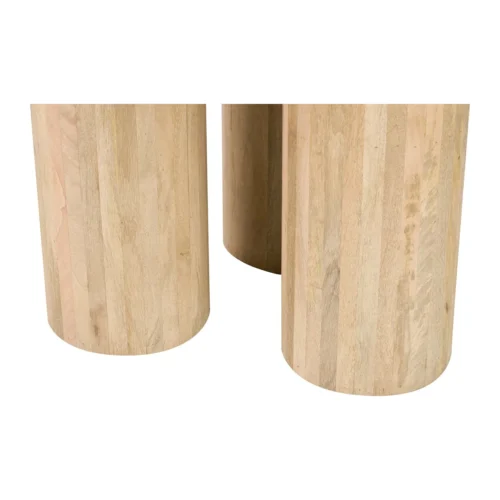 Table à manger ronde bois de manguier Felo colonnes cannelées Ethan Chloé 140 cm — vue 12