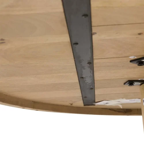 Table à manger ronde bois de manguier Felo colonnes cannelées Ethan Chloé 140 cm — vue 14