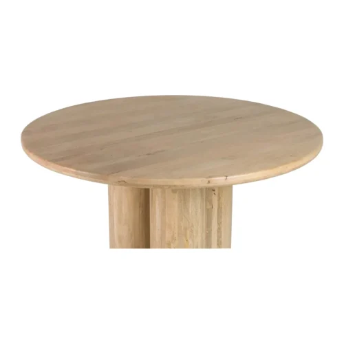 Table à manger ronde bois de manguier Felo colonnes cannelées Ethan Chloé 140 cm — vue 6
