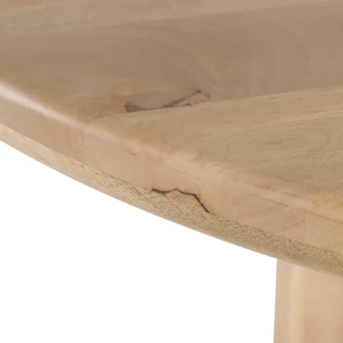 Table à manger ronde bois de manguier Felo colonnes cannelées Ethan Chloé 140 cm — vue 7