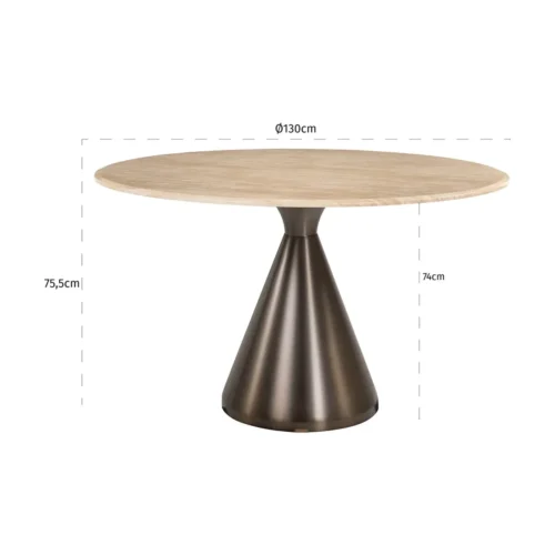 Table à manger ronde Montgommery beige 130 cm Richmond Interiors — vue 3