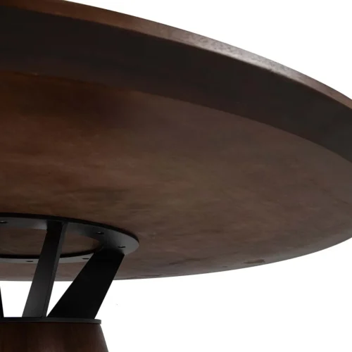 Table à manger ronde plaqué noyer Surrey pied central Ethan Chloé 150 cm — vue 10