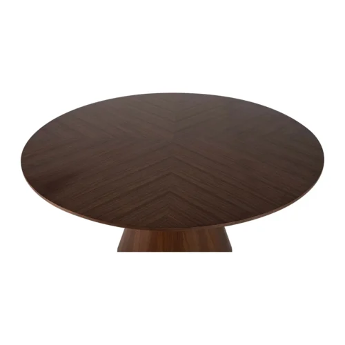 Table à manger ronde plaqué noyer Surrey pied central Ethan Chloé 150 cm — vue 3