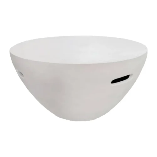 Tables basses Ethan Chloé Table basse aspect pierre blanche mate Sedit forme de bol Ethan Chloé 68 cm