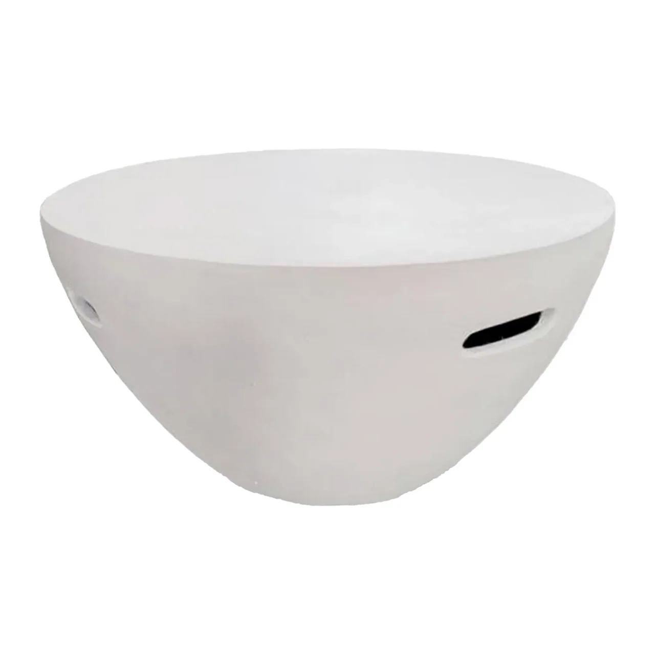 Table basse aspect pierre blanche mate Sedit forme de bol Ethan Chloé 68 cm