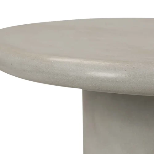 Table basse aspect pierre grise plateau épais base cylindrique Ethan Chloé 85 cm — vue 4