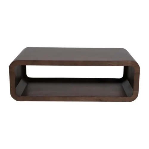 Table basse bois de mindi brun en ruban continu Ethan Chloé 120 cm — vue 2