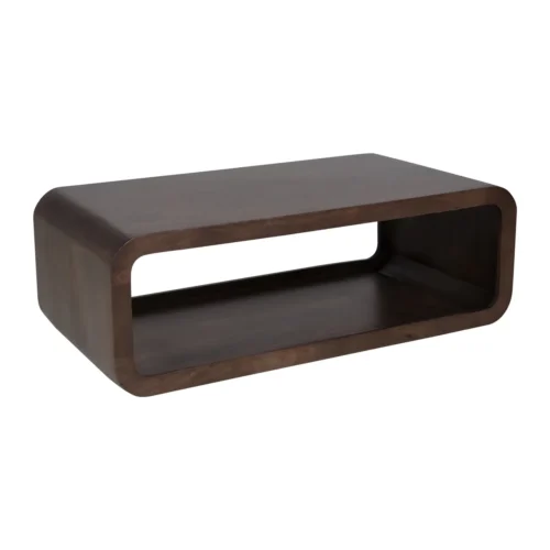 Table basse bois de mindi brun en ruban continu Ethan Chloé 120 cm — vue 3