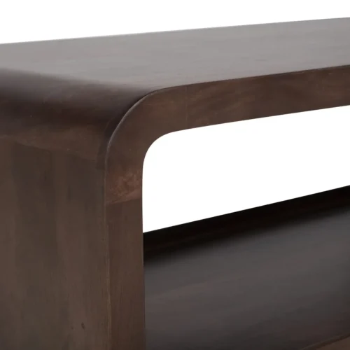 Table basse bois de mindi brun en ruban continu Ethan Chloé 120 cm — vue 5