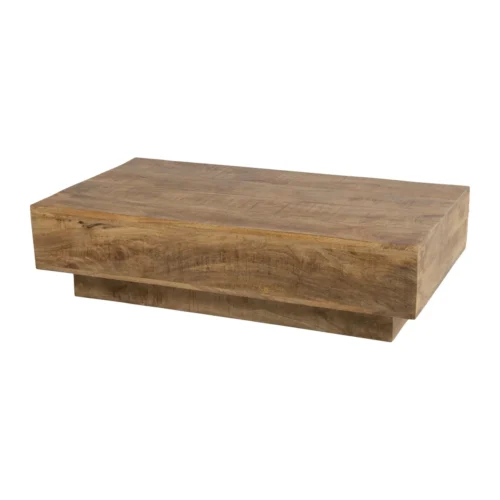 Tables basses Ethan Chloé Table basse bois de mindi clair socle en retrait Ethan Chloé 120 cm