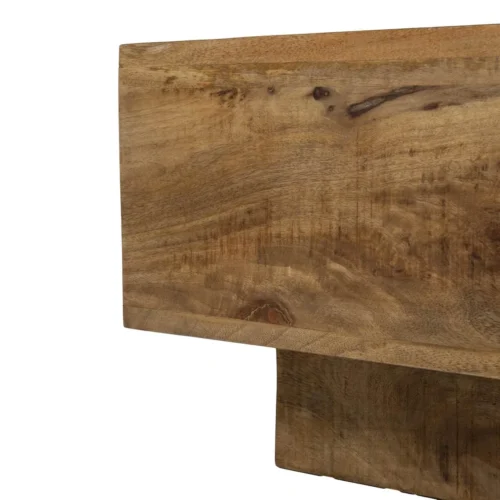 Table basse bois de mindi clair socle en retrait Ethan Chloé 120 cm — vue 4