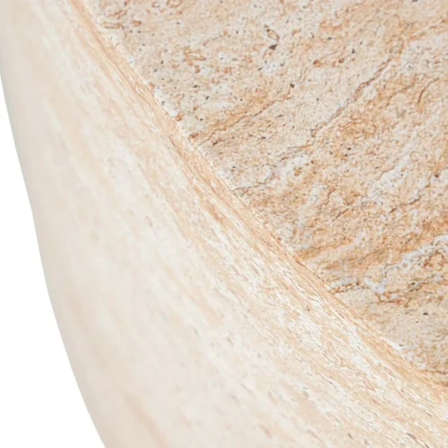 Table basse cylindrique aspect pierre crème Sedit veinée Ethan Chloé 90 cm — vue 7