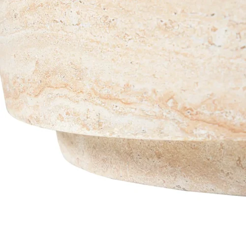 Table basse cylindrique aspect pierre crème Sedit veinée Ethan Chloé 90 cm — vue 9