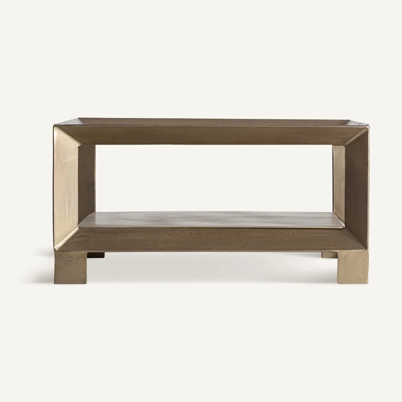 Table basse fer doré vieilli et verre 74 cm Vical Home
