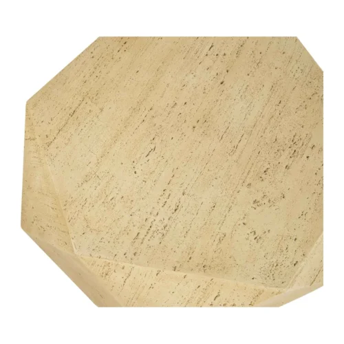 Table basse galet aspect pierre beige à pans coupés Ethan Chloé 81 cm — vue 4