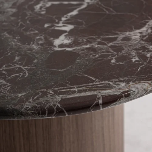 Table basse Gampel marbre rouge et noyer Vical Home — vue 3