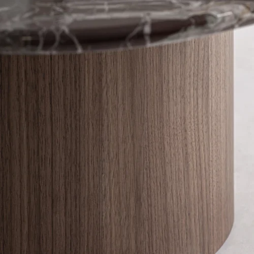 Table basse Gampel marbre rouge et noyer Vical Home — vue 4