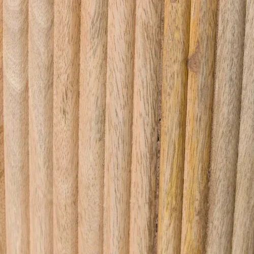 Table basse marbre et bois de manguier Tyla joues cannelées Ethan Chloé 140 cm — vue 4