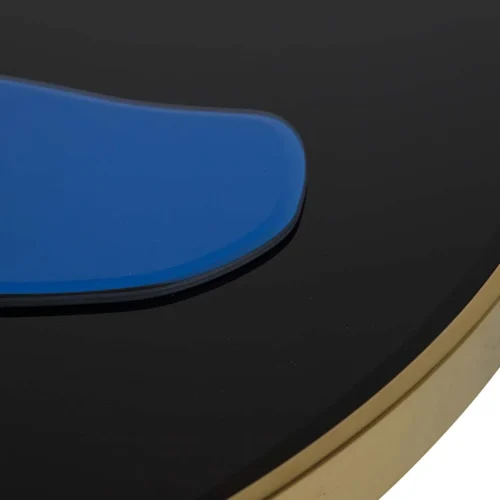 Table basse miroir bleu et noir plateau en vagues Ethan Chloé 100 cm — vue 7