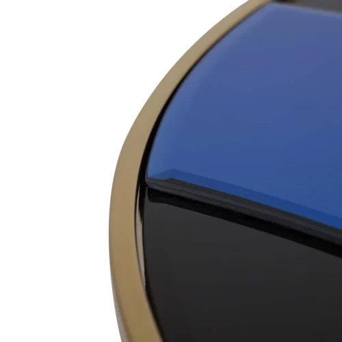 Table basse miroir bleu et noir plateau en vagues Ethan Chloé 100 cm — vue 8