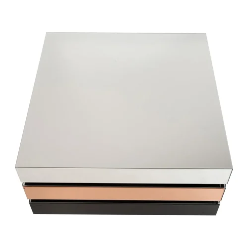 Table basse miroir cuivre rose Aurham plateau carré Ethan Chloé 90,7 cm — vue 4