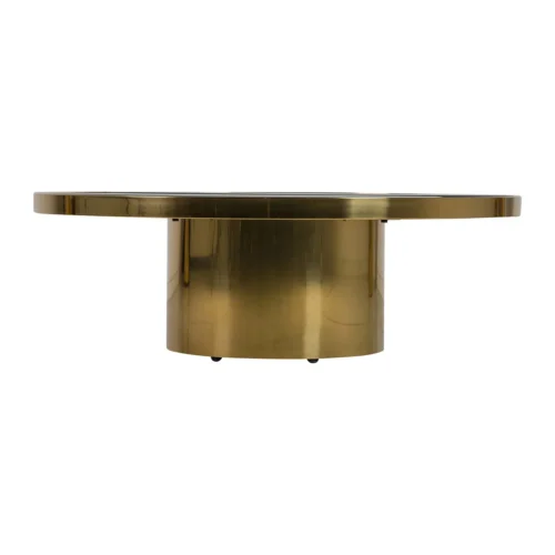 Table basse miroir noir et doré plateau en vagues Ethan Chloé 100 cm — vue 4