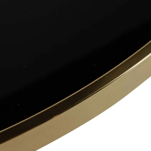 Table basse miroir noir et doré plateau en vagues Ethan Chloé 100 cm — vue 9