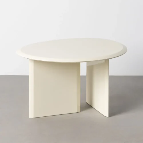 Table basse Table basse organique laquée crème Ixia 69 cm