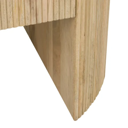 Table basse ovale bois de manguier Myra joues cannelées Ethan Chloé 140 cm — vue 11