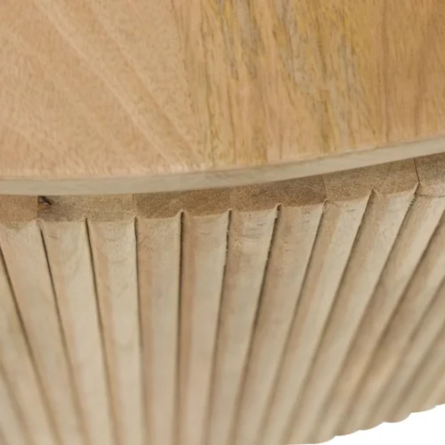 Table basse ovale bois de manguier Myra joues cannelées Ethan Chloé 140 cm — vue 12