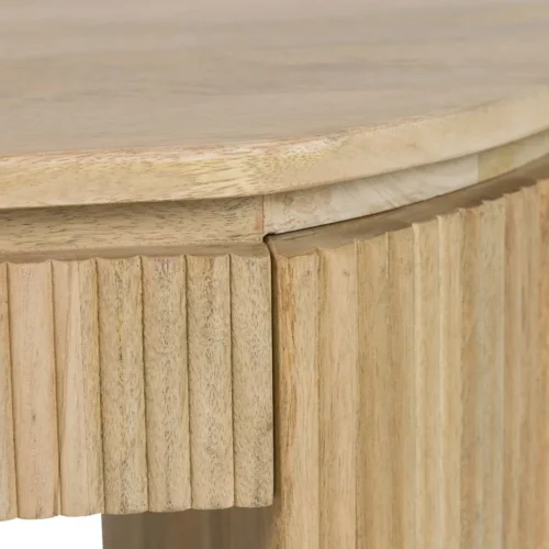 Table basse ovale bois de manguier Myra joues cannelées Ethan Chloé 140 cm — vue 6