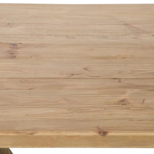 Table basse pin recyclé Bacolod pieds sculptés dans le tronc Ethan Chloé 135 cm — vue 10