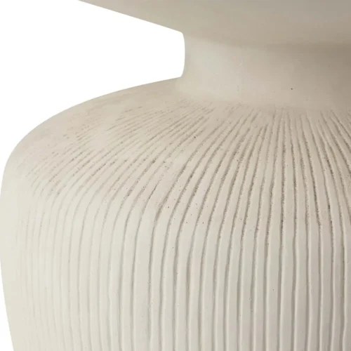Table basse ronde aspect pierre claire base cannelée Ethan Chloé 78 cm — vue 6