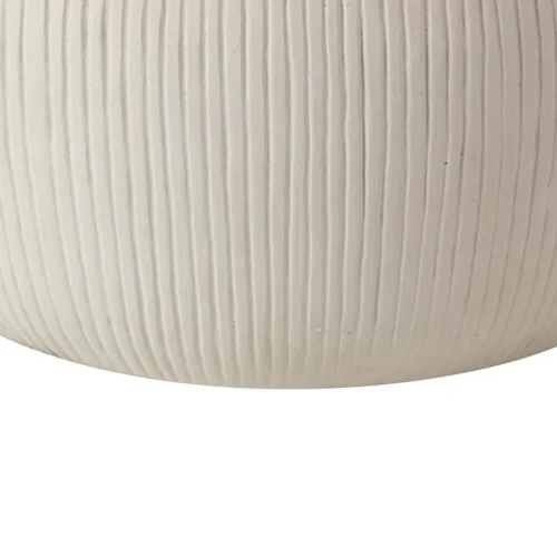 Table basse ronde aspect pierre claire base cannelée Ethan Chloé 78 cm — vue 7