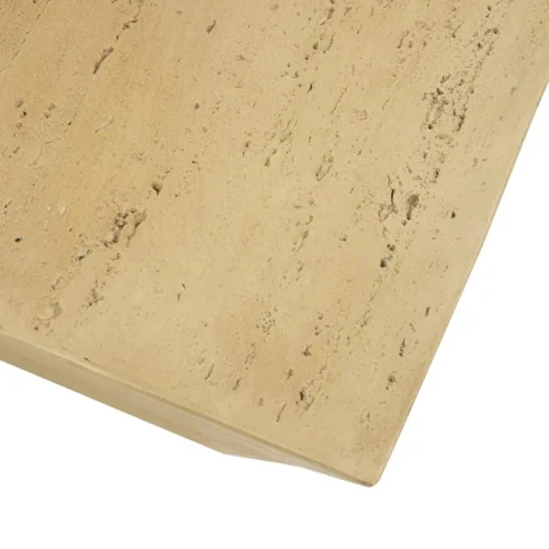 Table basse trapèze aspect pierre beige faces inclinées Ethan Chloé 80 cm — vue 3