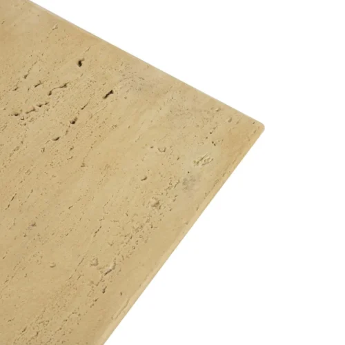 Table basse trapèze aspect pierre beige faces inclinées Ethan Chloé 80 cm — vue 5