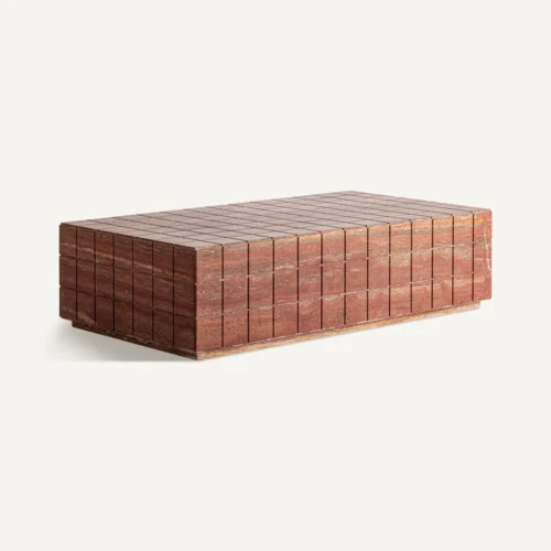 Table basse travertin terre cuite 136 cm Vical Home — vue 2